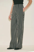 Classic Striped Trousers Black