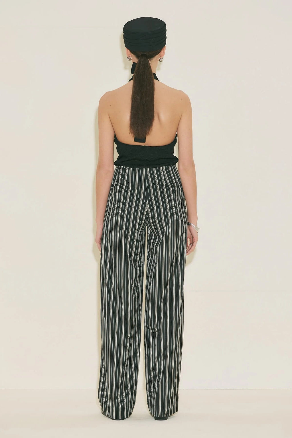 Classic Striped Trousers Black