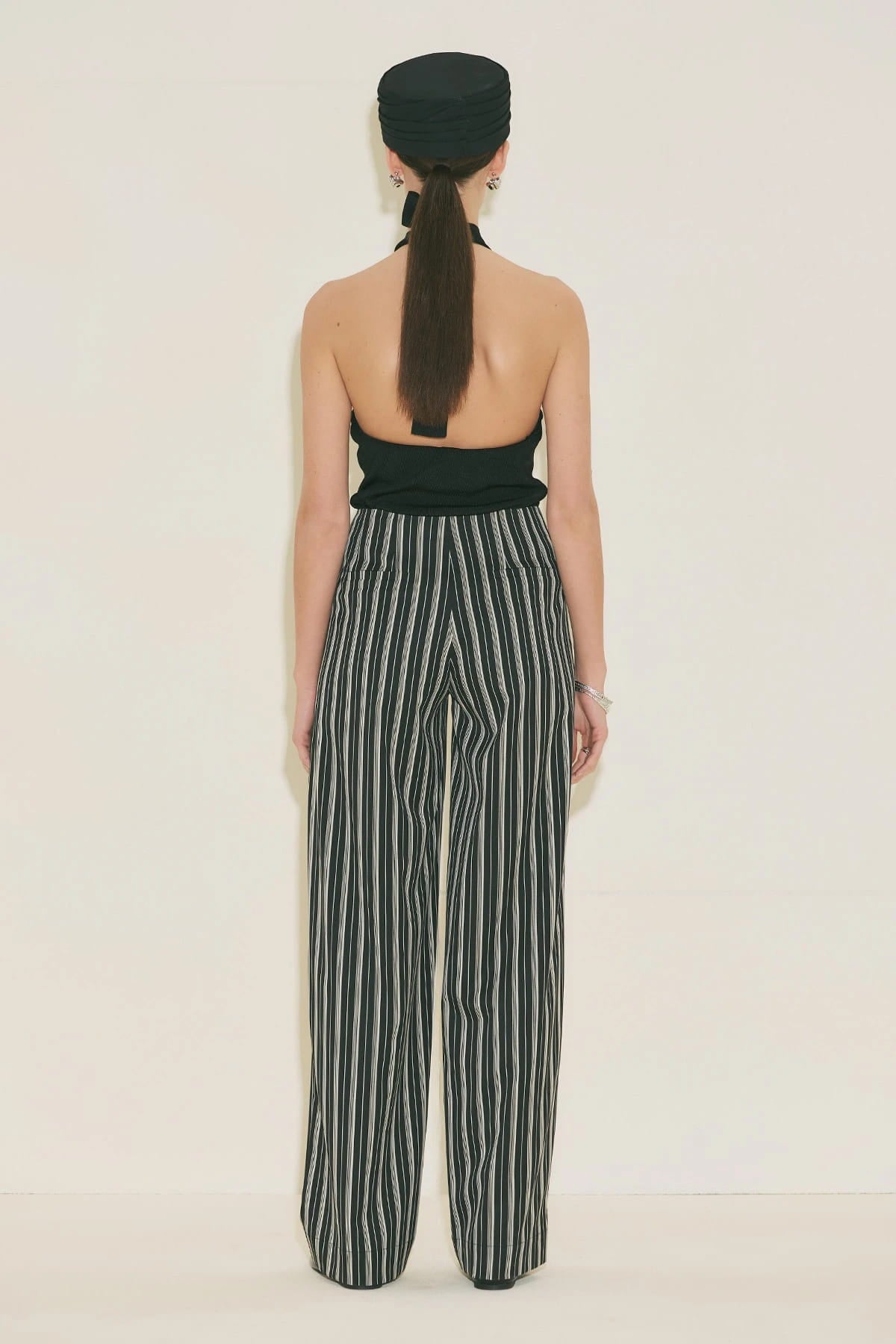 Classic Striped Trousers Black