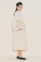 Menace Buttoned Trench Coat Vanilla