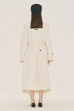 Menace Buttoned Trench Coat Vanilla