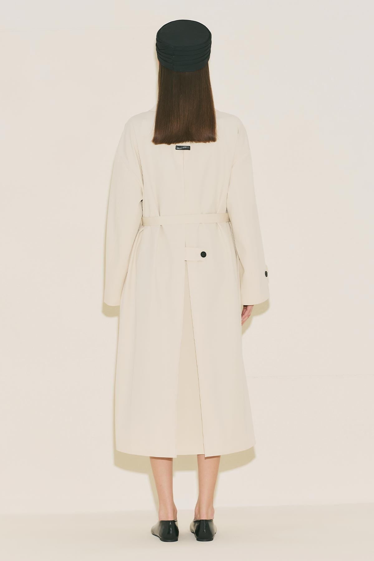 Menace Buttoned Trench Coat Vanilla