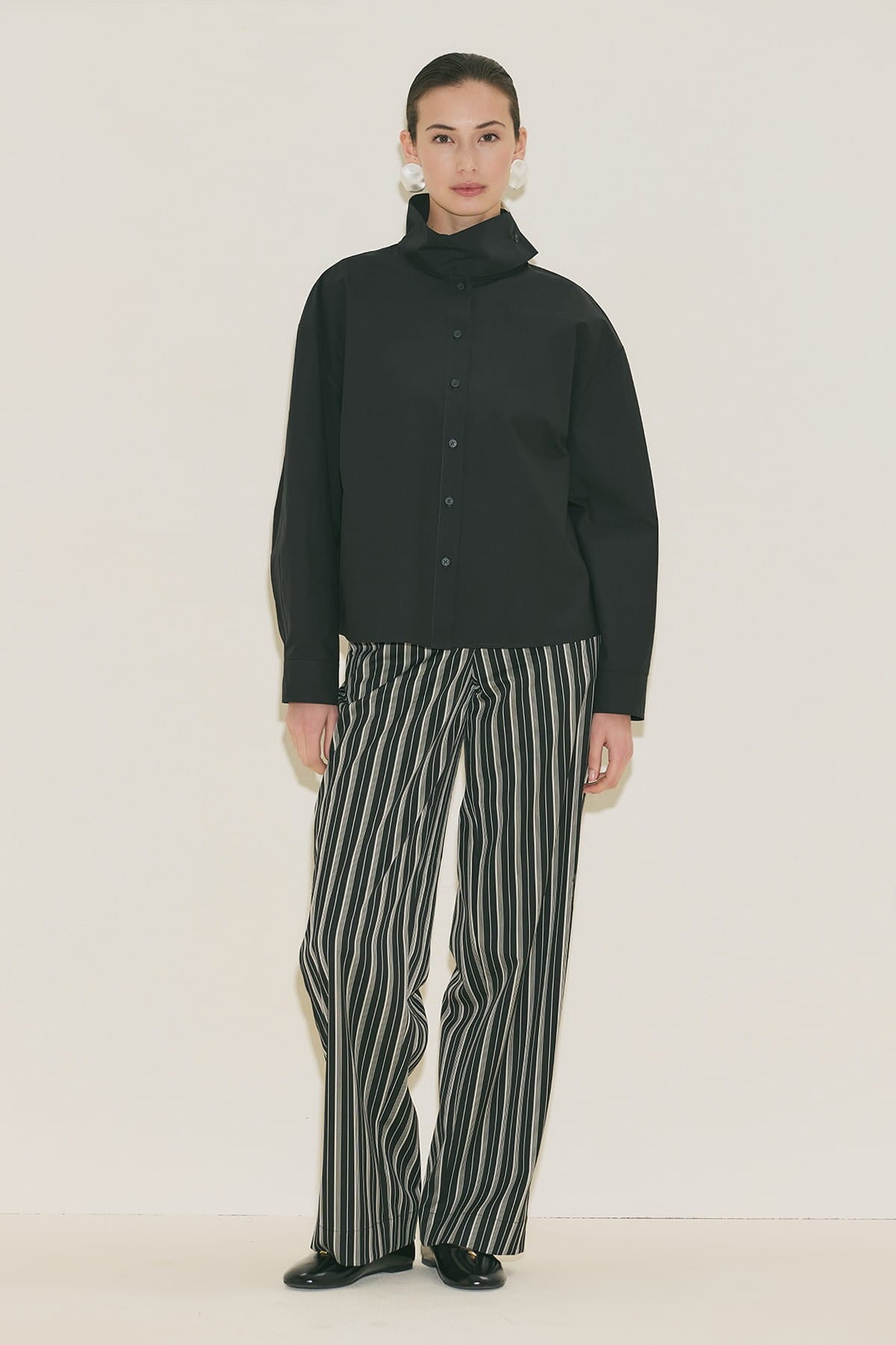 High Neck Shirt Black