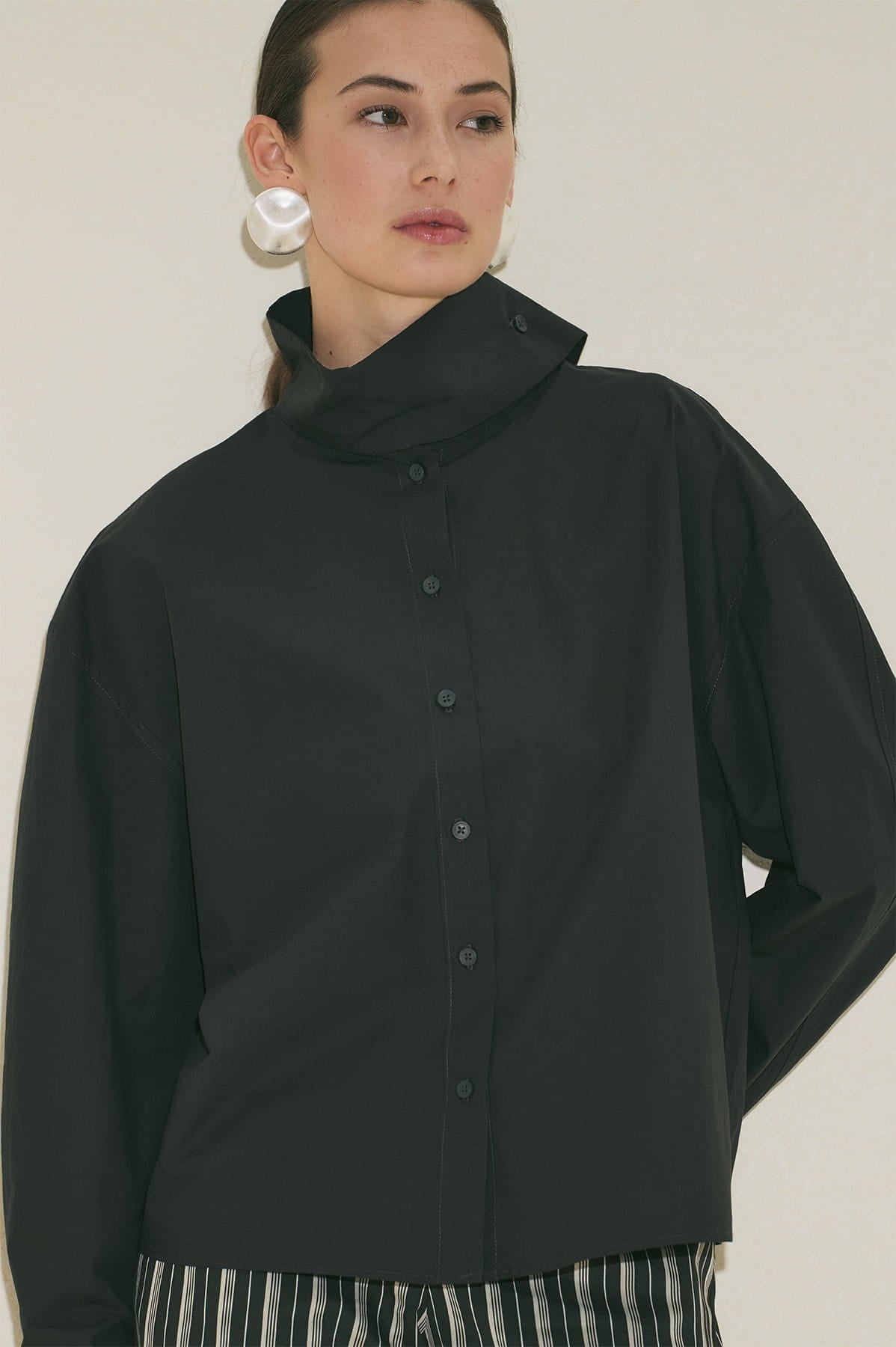 High Neck Shirt Black