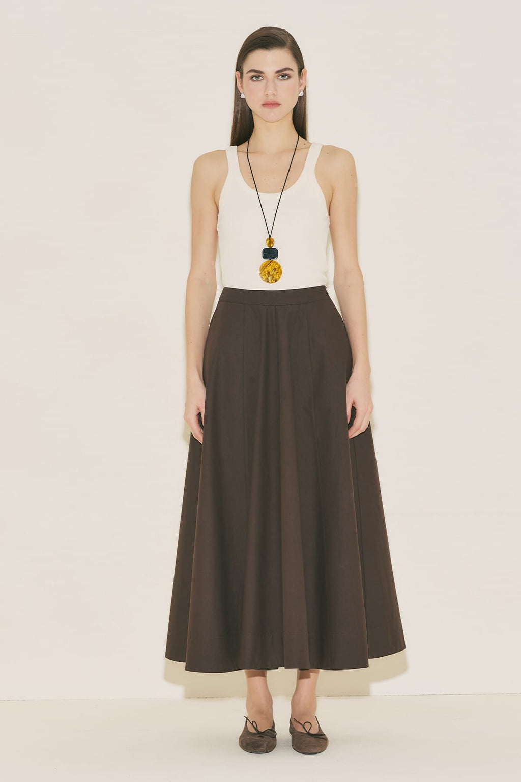 Flared Skirt Brown