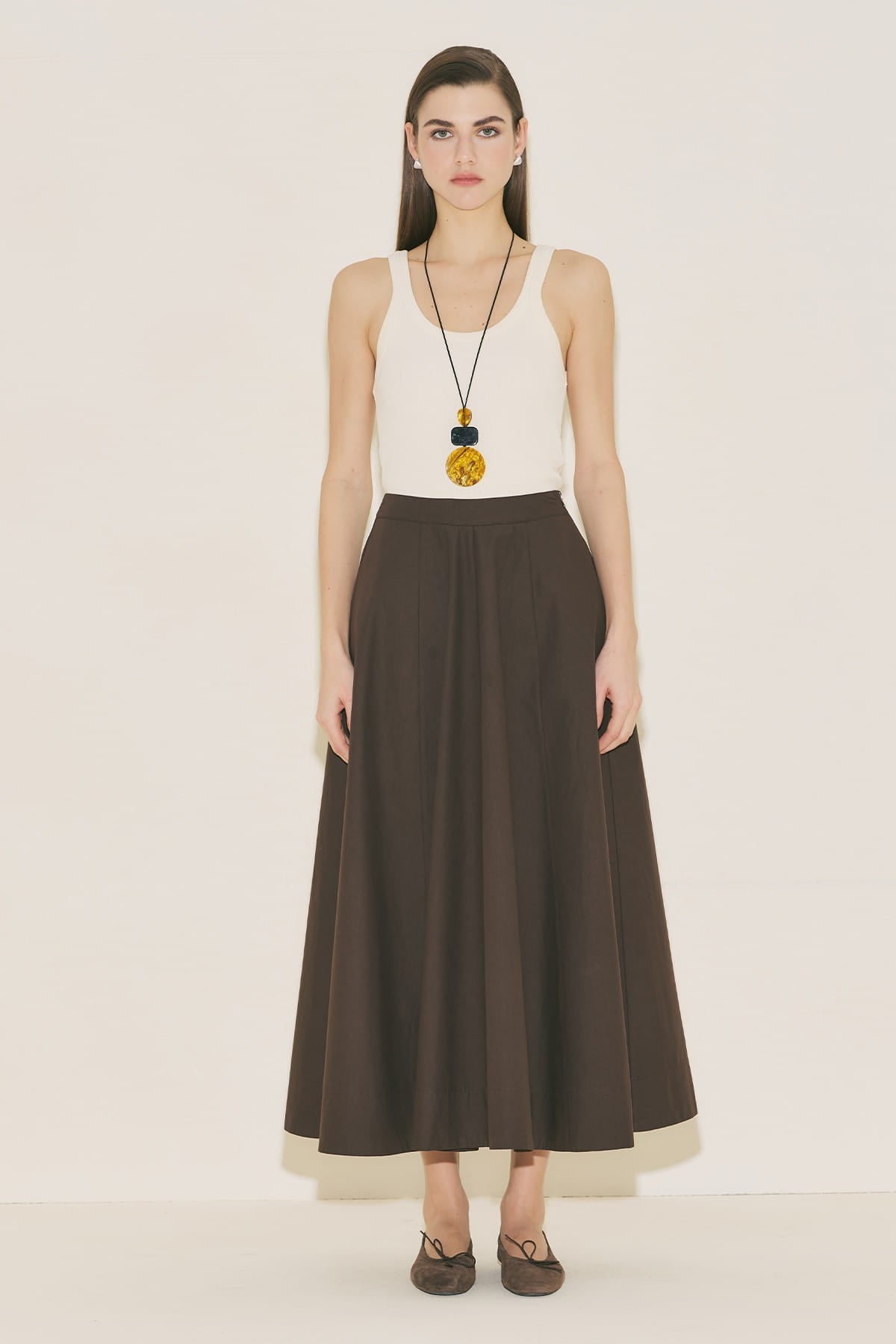 Flared Skirt Brown