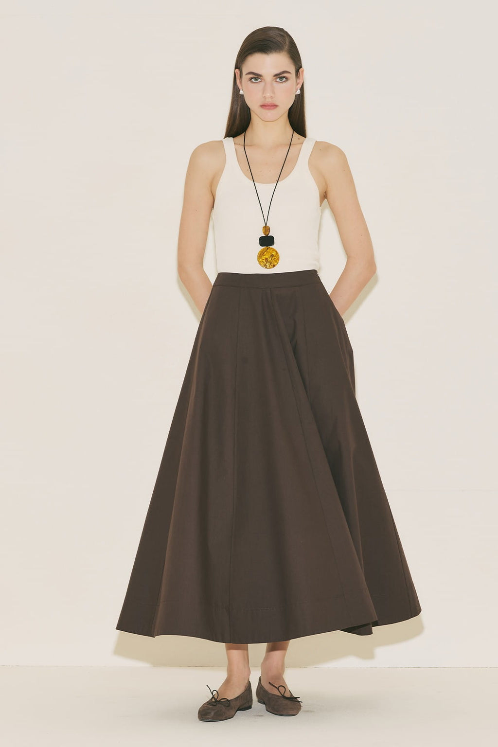 Flared Skirt Brown