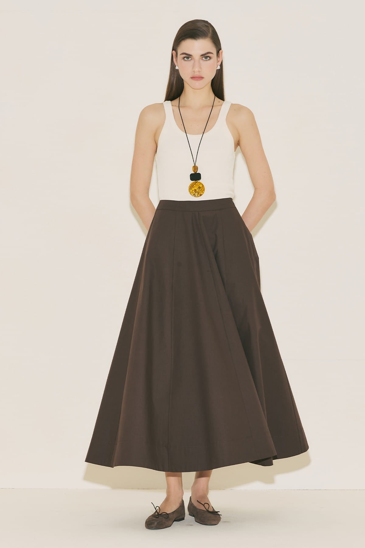 Flared Skirt Brown