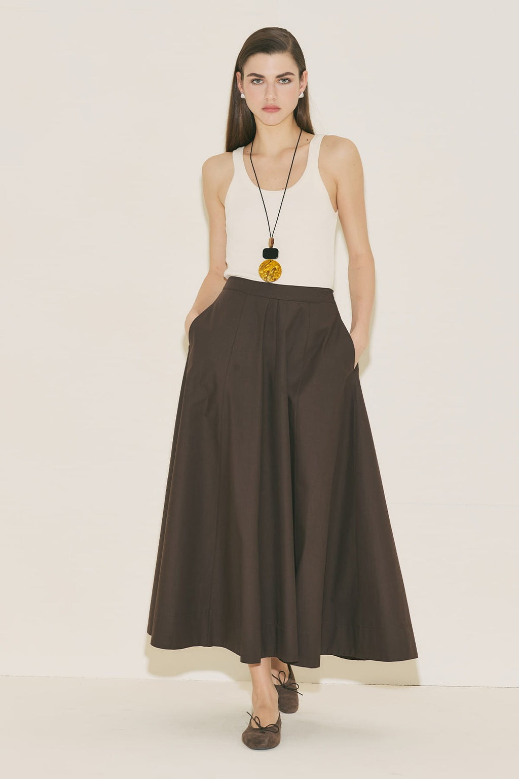 Flared Skirt Brown