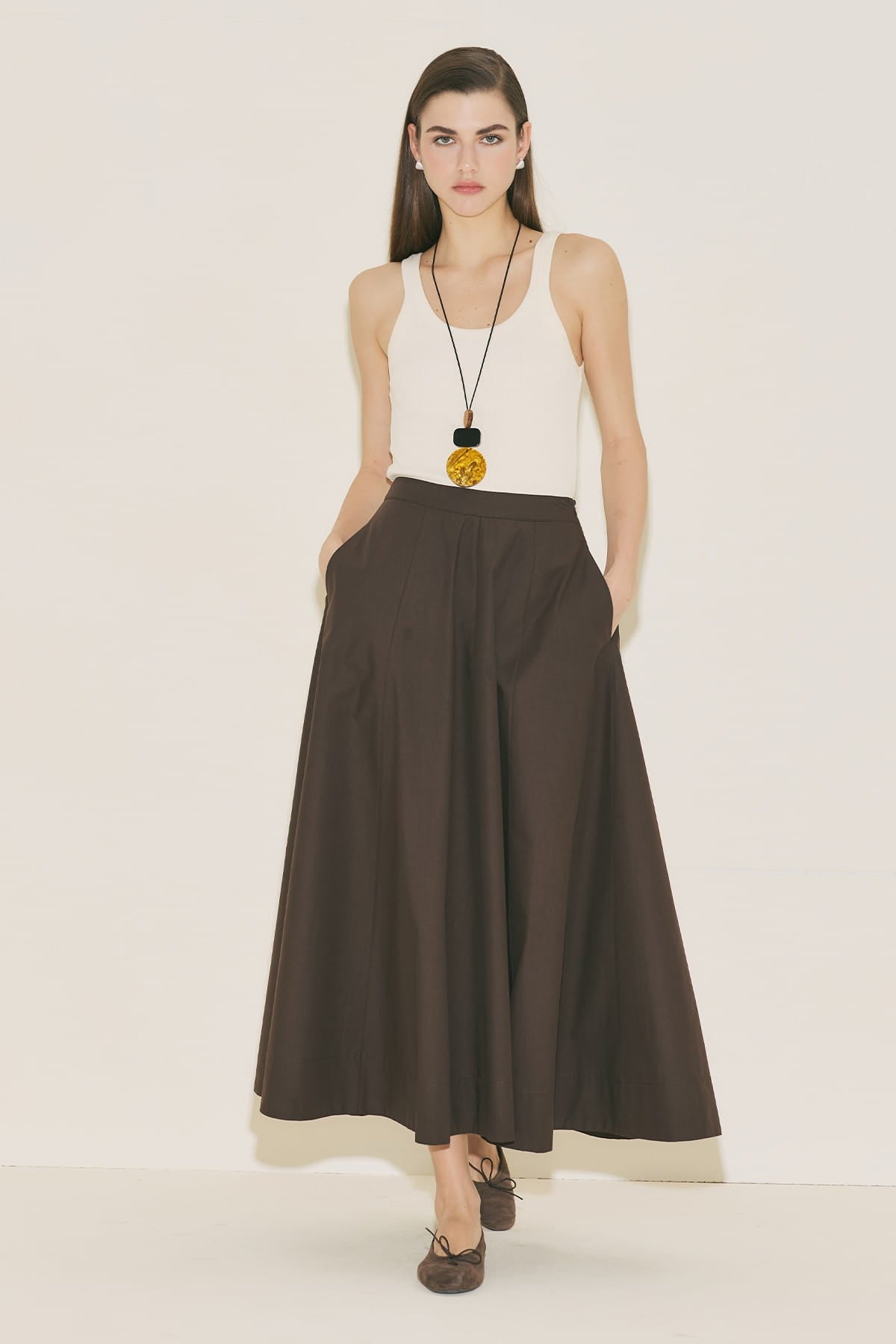 Flared Skirt Brown