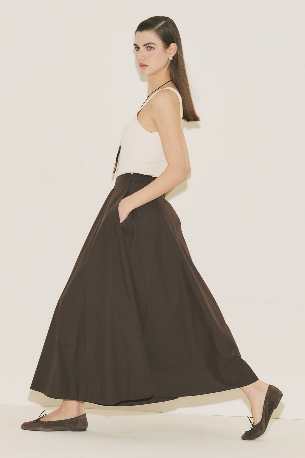 Flared Skirt Brown