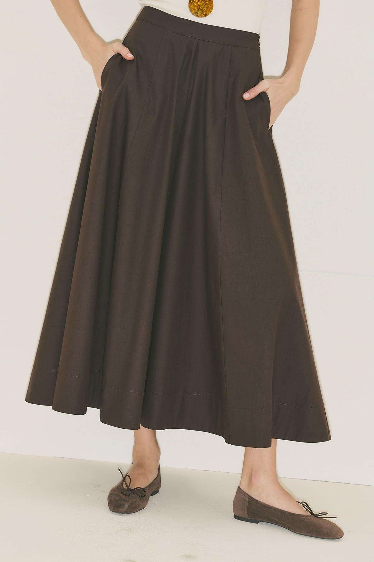 Flared Skirt Brown