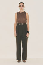 Yui Belted Tailored Suit Brown