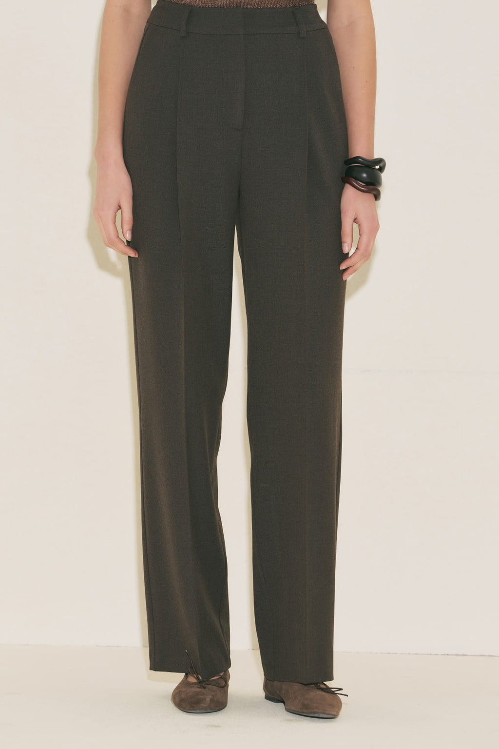 Yui Belted Tailored Suit Brown