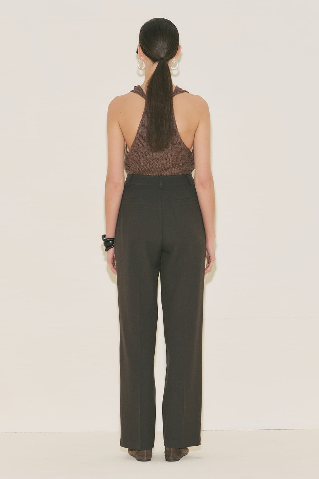 Yui Belted Tailored Suit Brown