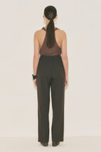 Yui Belted Tailored Suit Brown