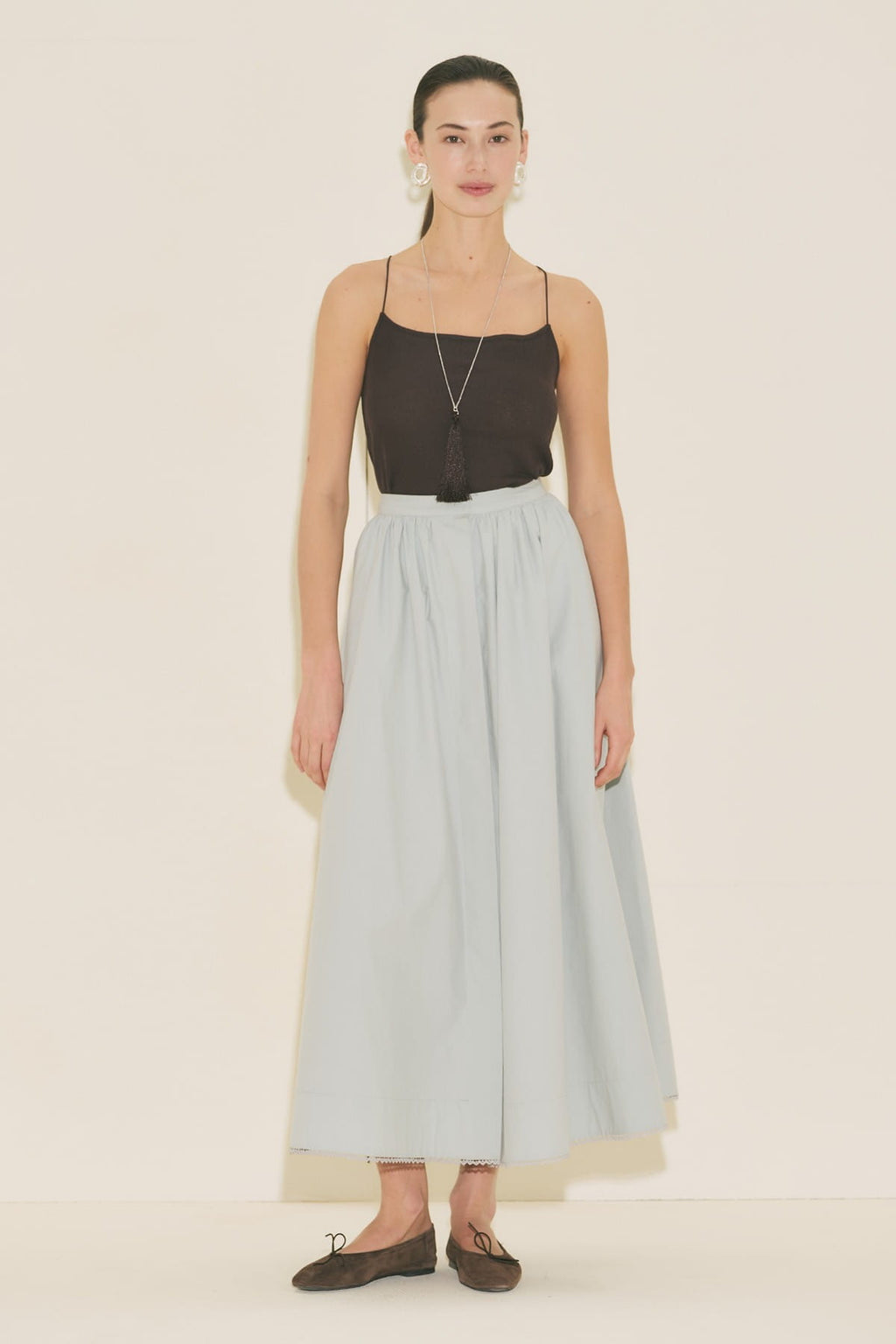 Poplin Skirt Suit Blue
