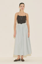 Poplin Skirt Suit Blue