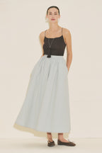 Poplin Skirt Suit Blue