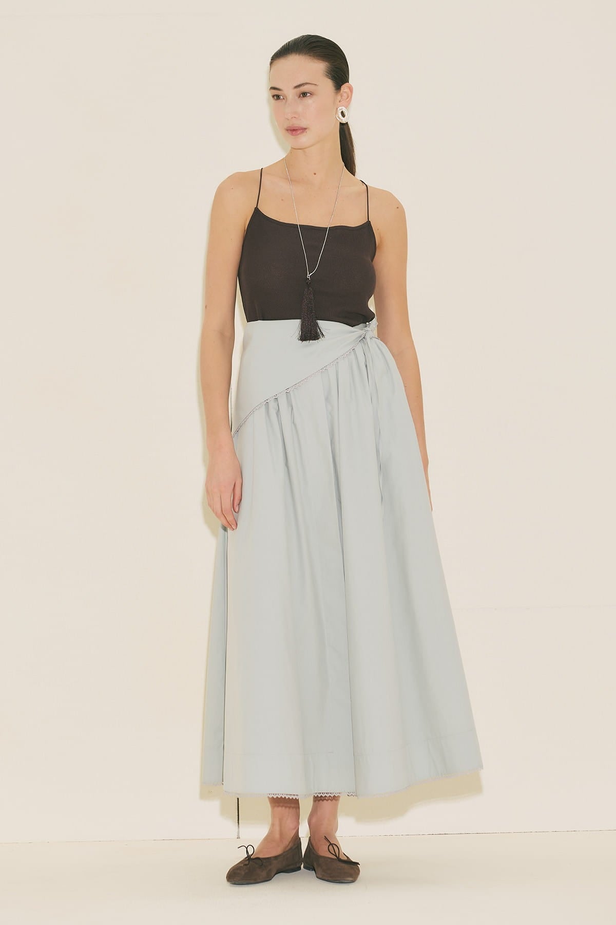 Poplin Skirt Suit Blue