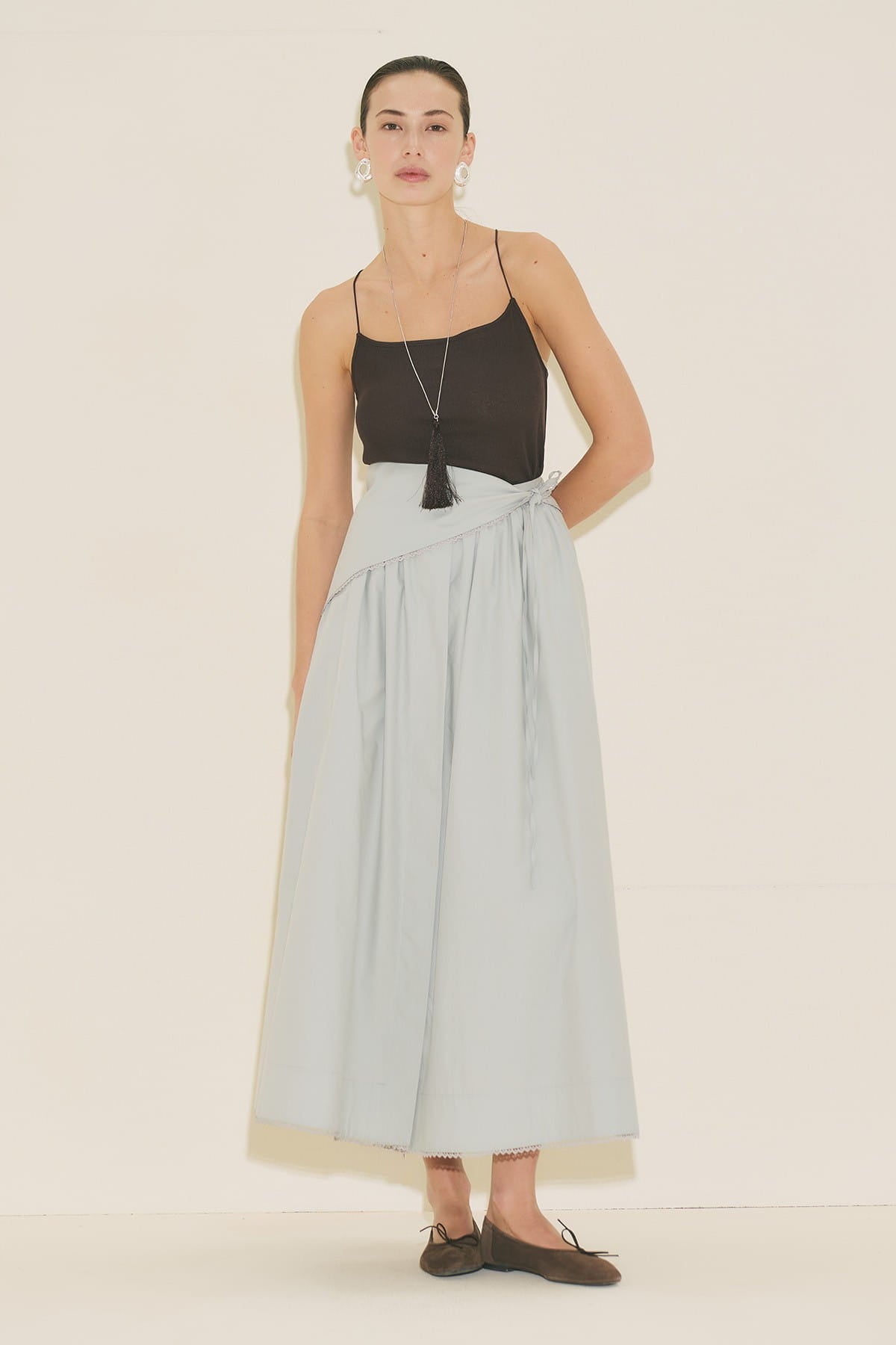 Poplin Skirt Suit Blue