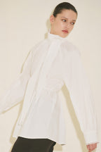 Tie-Neck Blouse Skirt Suit Ecru