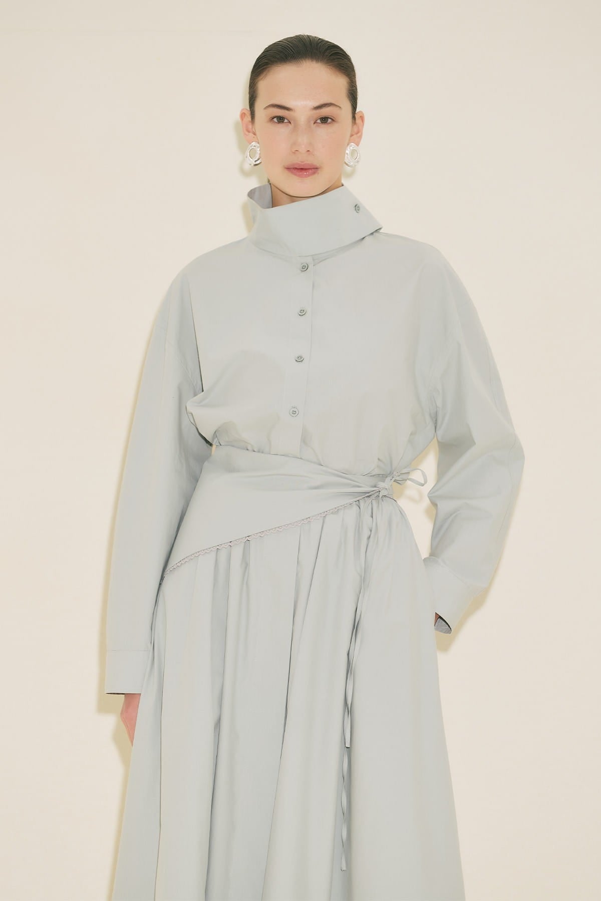 High Neck Shirt Blue