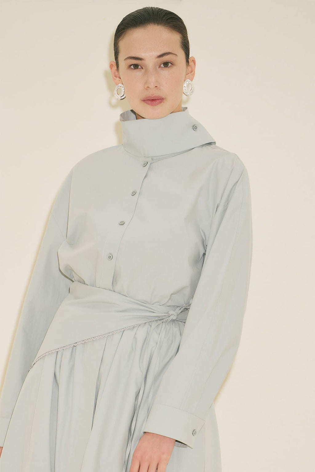 High Neck Shirt Blue