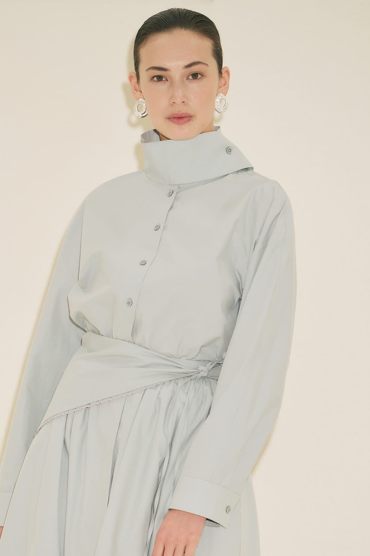 High Neck Shirt Blue
