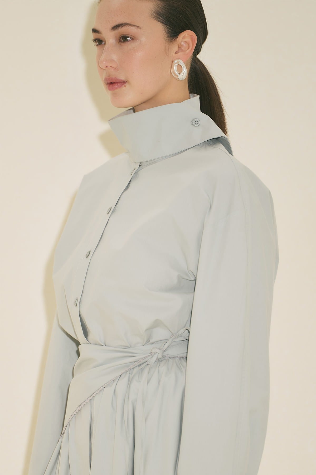 High Neck Shirt Blue