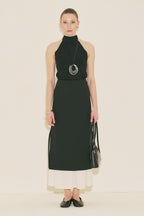 Crush fabric suit ecru