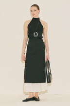 Crush fabric suit ecru