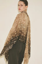Scarf-Detail Patterned Blouse Fawn