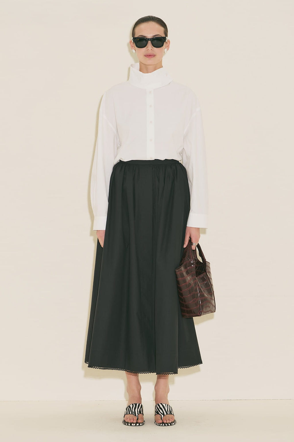 High Neck Shirt ecru