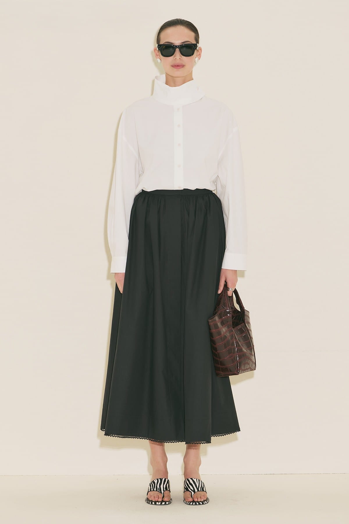 High Neck Shirt ecru