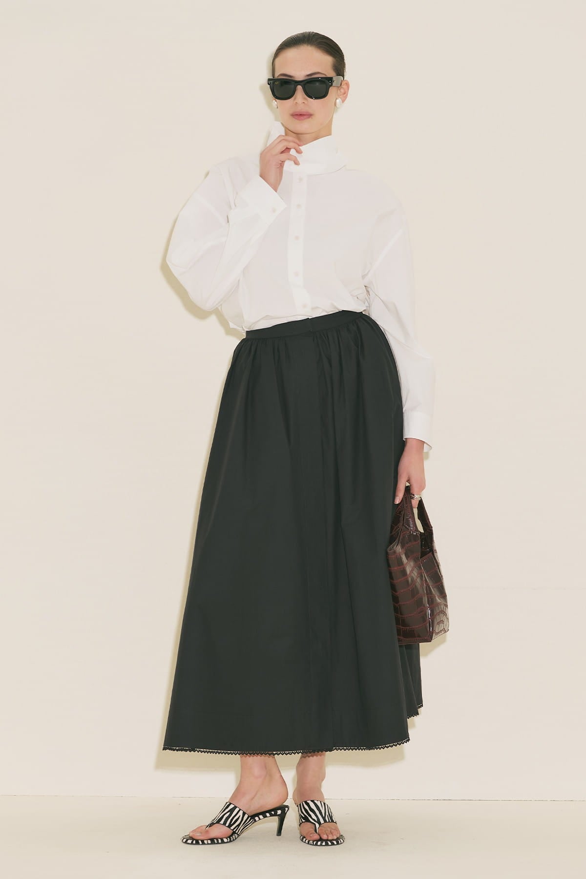 High Neck Shirt ecru