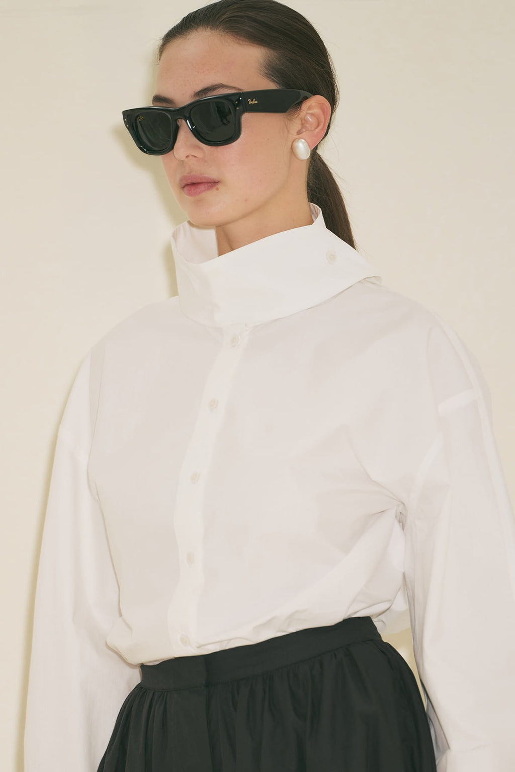 High Neck Shirt ecru