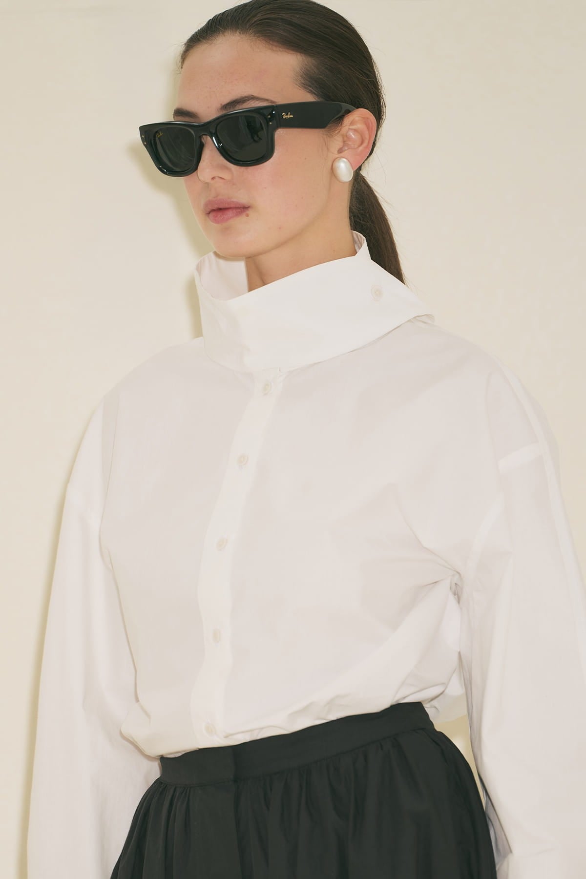 High Neck Shirt ecru