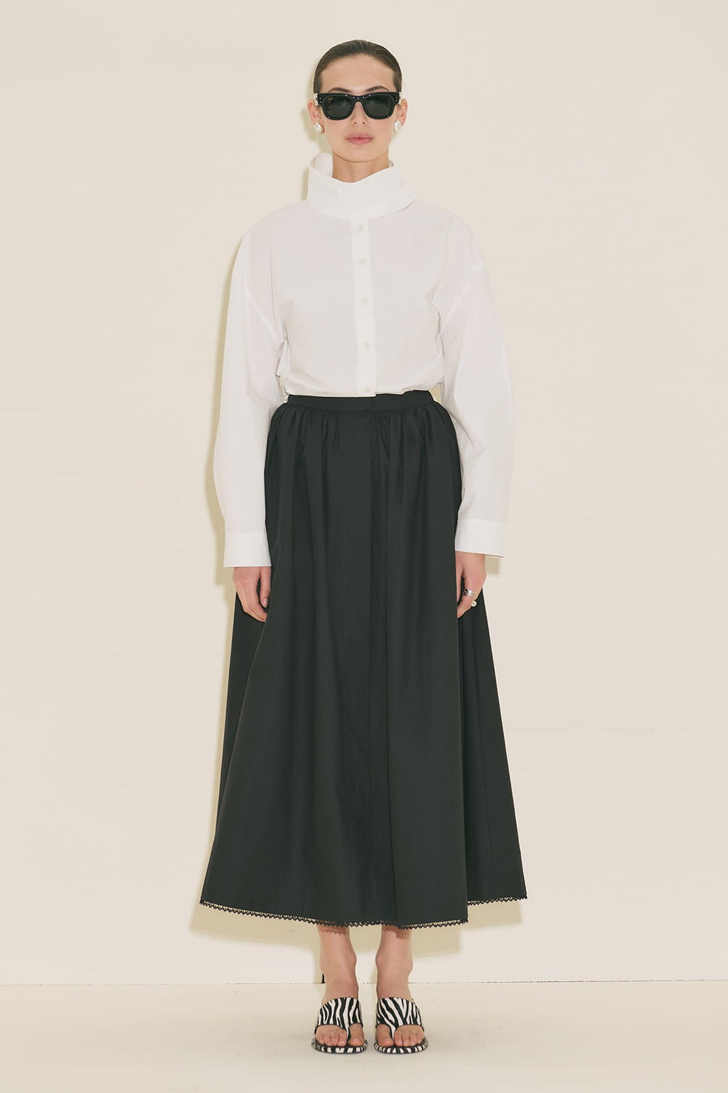 High Neck Shirt ecru
