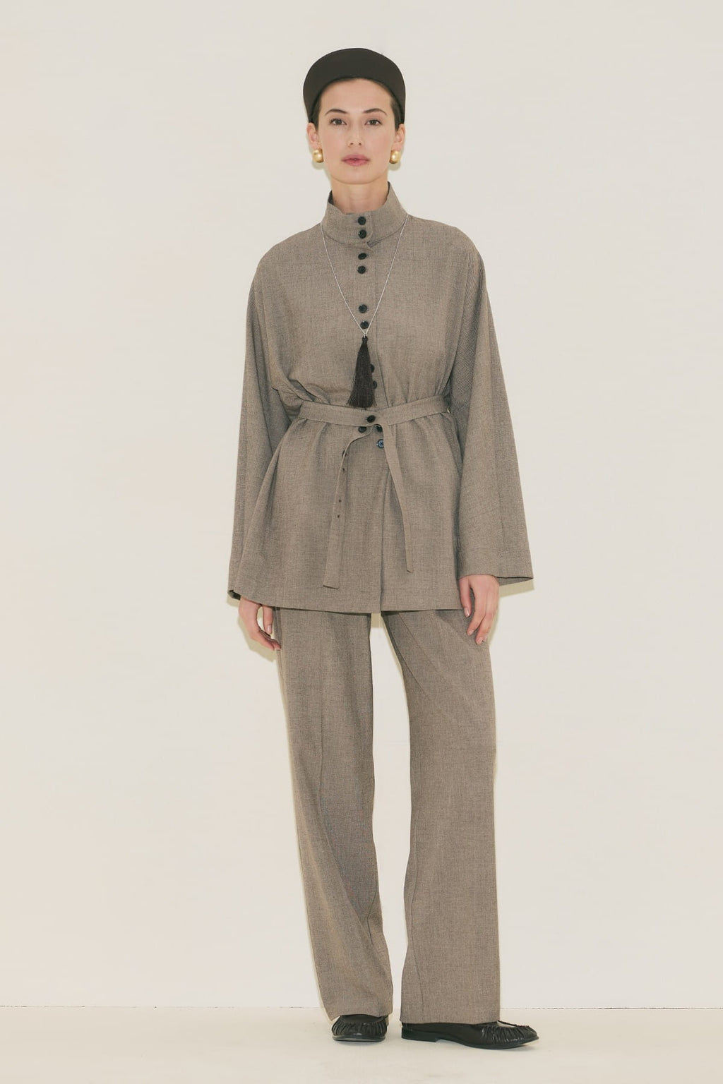 Yui Belted Tailored Suit Mink