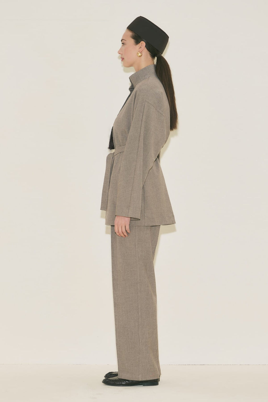 Yui Belted Tailored Suit Mink