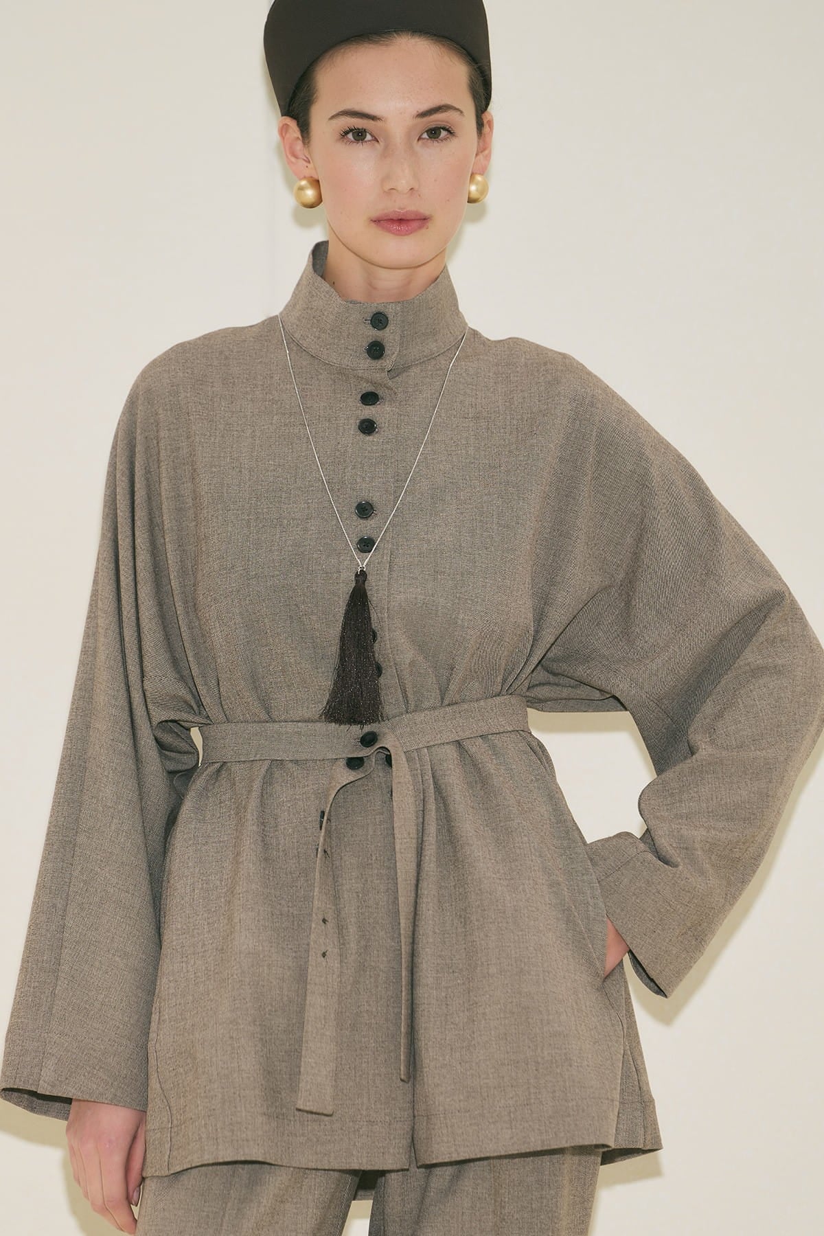 Yui Belted Tailored Suit Mink
