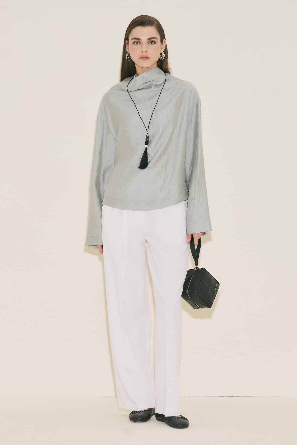 Textured Flowing Blouse Blue