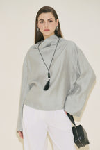 Textured Flowing Blouse Blue