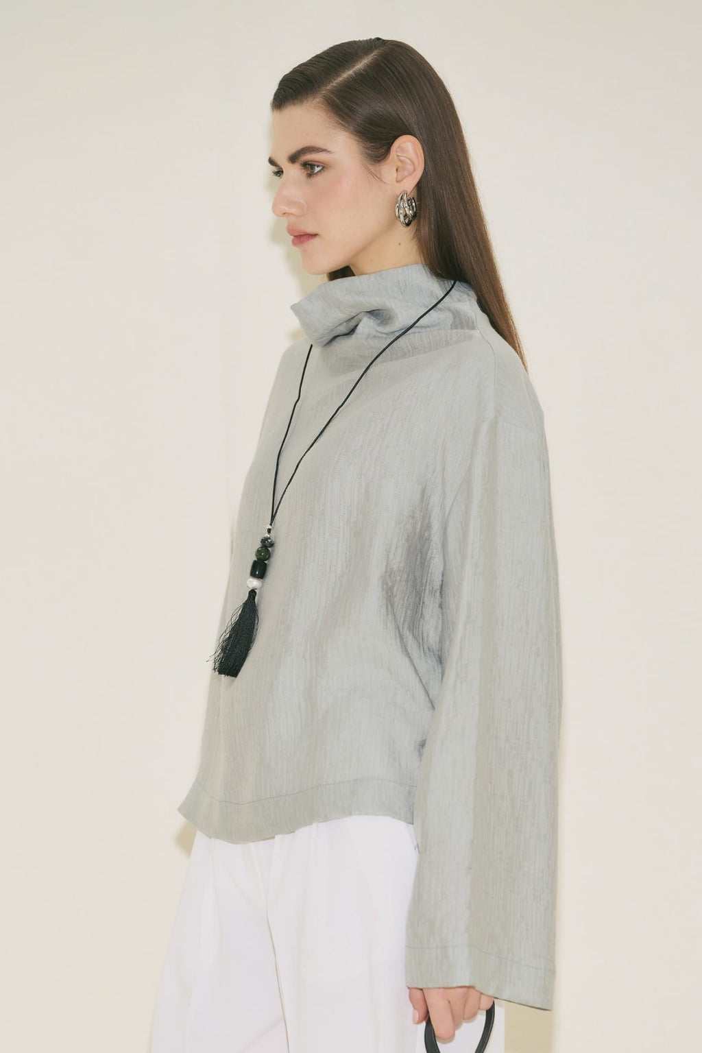 Textured Flowing Blouse Blue