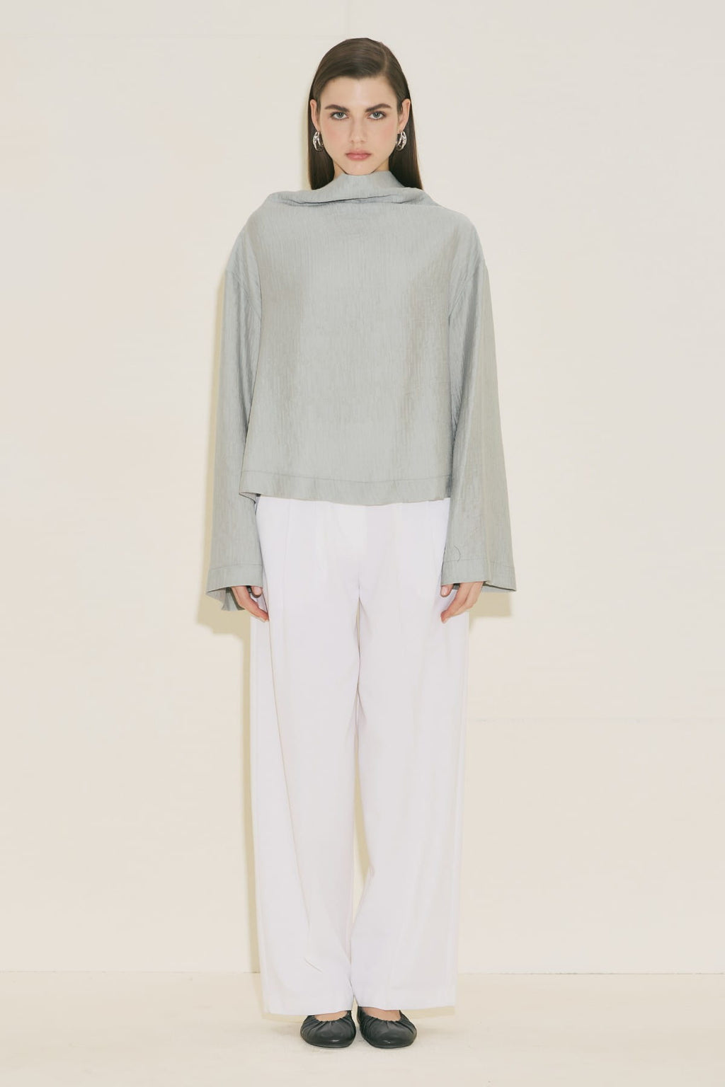Textured Flowing Blouse Blue