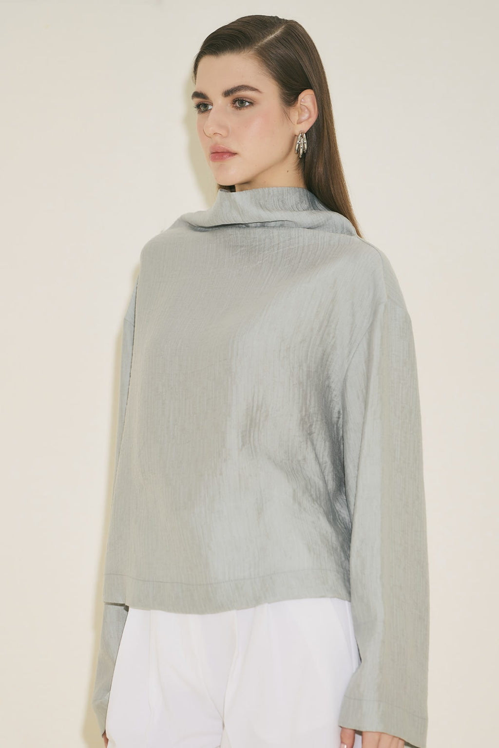 Textured Flowing Blouse Blue