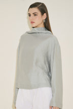 Textured Flowing Blouse Blue