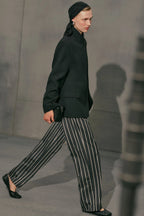 Classic Striped Trousers Black