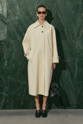 Menace Buttoned Trench Coat Vanilla